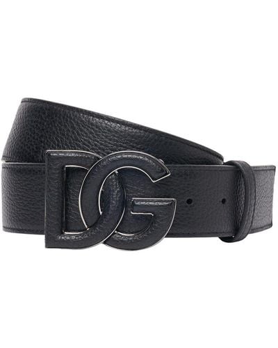 Dolce & Gabbana 40mm Buckle Leather Belt - Blue