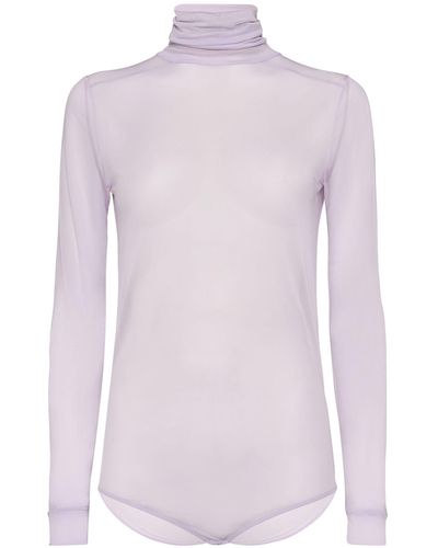 Maison Margiela Viscose Jersey L/S Turtleneck Bodysuit - Pink