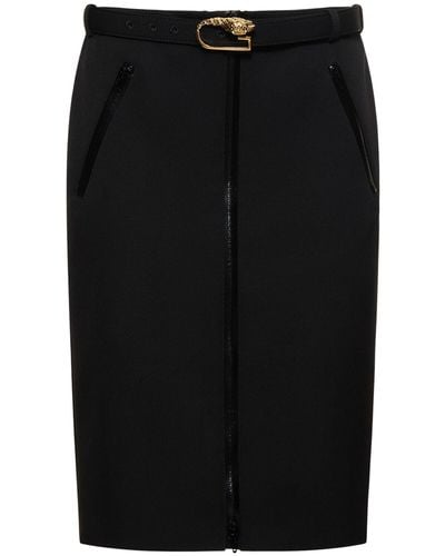 Gucci Grain De Poudre & Wool Skirt - Black