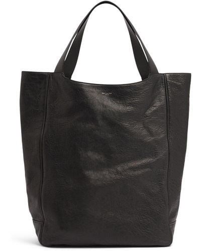 Saint Laurent Maxi Leather Tote Bag - Black
