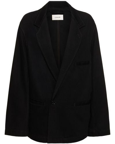 Lemaire Blazer en coton workwear - Noir