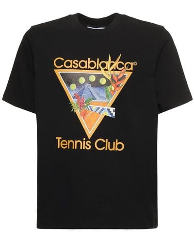 Casablancabrand T-shirt tennis club in cotone organico con stampa - Nero