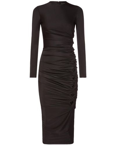 Versace Dua Lipa Twisted Jersey Cutout Dress - Black