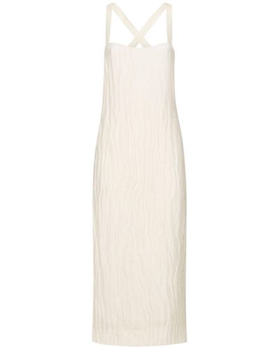 Khaite Robe midi en soie et viscose fabia - Blanc