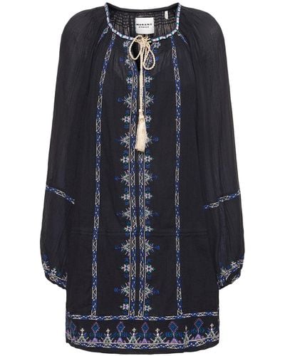 Isabel Marant Parsley Cotton Mini Dress - Blue