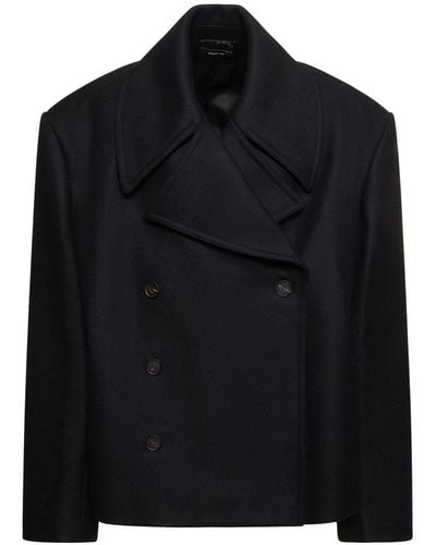 Egonlab Oversized Wool Blend Coat - Black