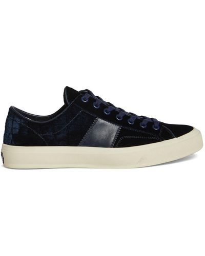 Tom Ford Leather Low Top Sneakers - Black