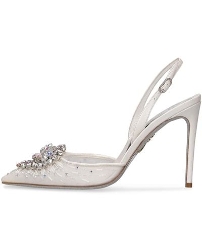 Rene Caovilla 105Mm Embellished Lace Heels - Metallic