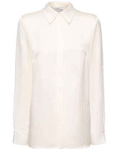Gabriela Hearst Cruz Classic Silk Crepe Shirt - White