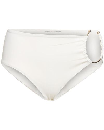 Christopher Esber Metal Ring High Waist Bikini Bottoms - White