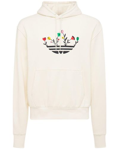 adidas Originals Sweat-shirt À Capuche Floral Trefoil - Blanc
