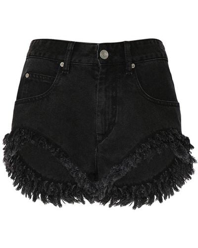 Isabel Marant Shorts de denim de algodón - Negro