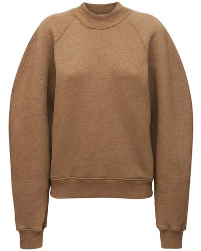 Agolde Tarron Mock Neck Cotton Blend Sweatshirt - Brown