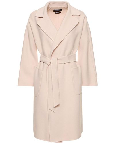 Weekend by Maxmara Rovo Wool Double Belted Midi Coat - Natural