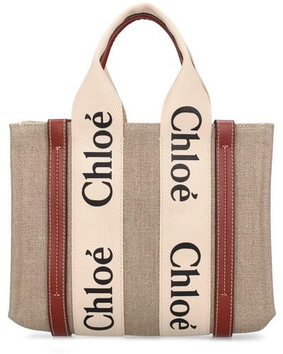 Chloé Small Woody Canvas Top Handle Bag - Pink
