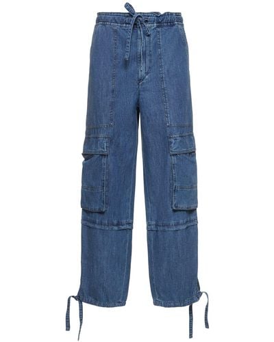 Isabel Marant Ivy Cotton Cargo Trousers - Blue