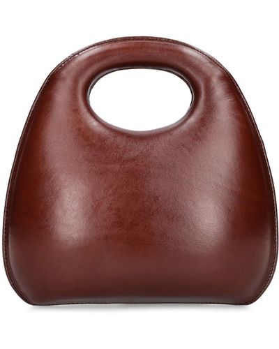 Lemaire Leather egg Top Handle Bag - Brown