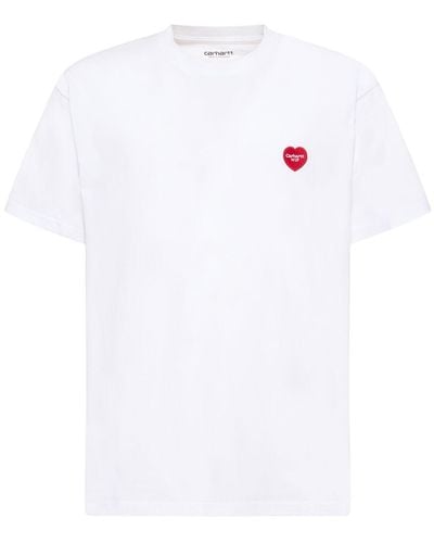 Carhartt T-shirt Mit Lockerer Passform Mit Doppeltem Herz - Weiß