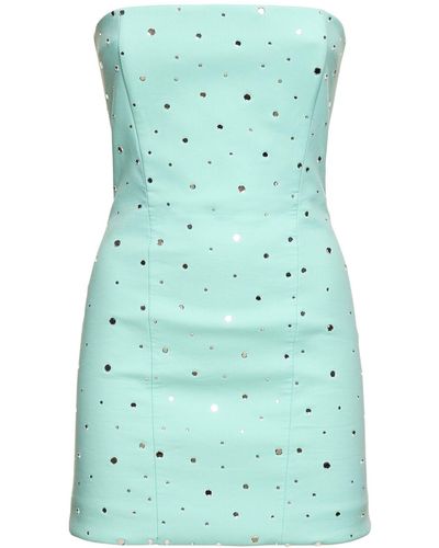 GIUSEPPE DI MORABITO Embellished Strapless Mini Dress - Blue