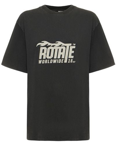 ROTATE BIRGER CHRISTENSEN Enzyme コットンtシャツ - ブラック