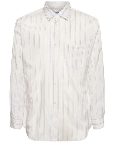 Comme des Garçons Forever Striped Cupro Shirt - White