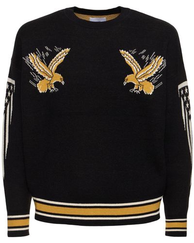 Rhude Eagle Souvenir Cotton Sweater - Black