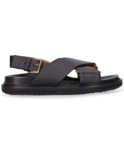 Marni Sandali fussbett in pelle 20mm - Nero