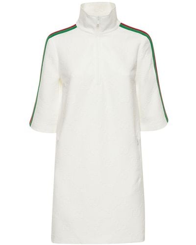 Gucci GG Jersey Jacquard Dress - White