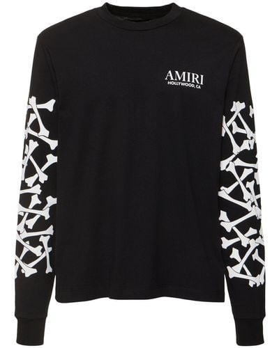 Amiri Bone コットン長袖tシャツ - ブラック