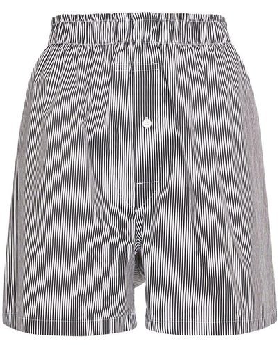 Maison Margiela Striped Cotton Blend Jersey Boxer Shorts - Gray