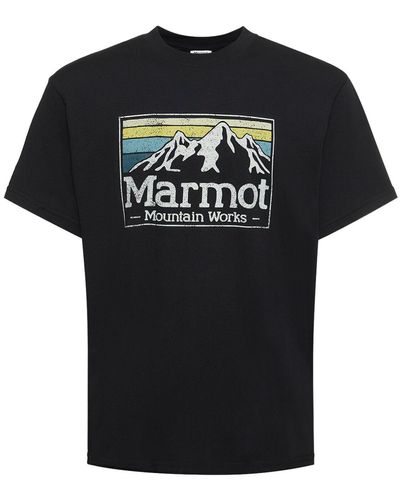 Marmot Gradient Print Cotton T-Shirt - Black