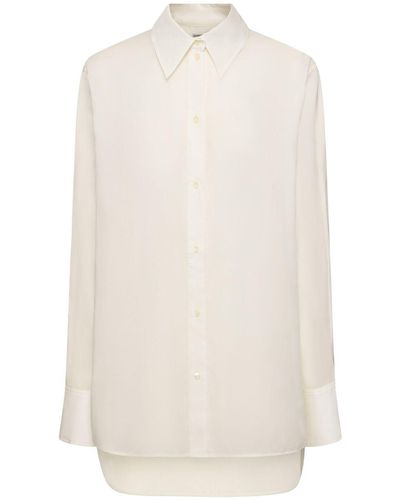 Totême Kimono Sleeve Cotton Blend Shirt - White