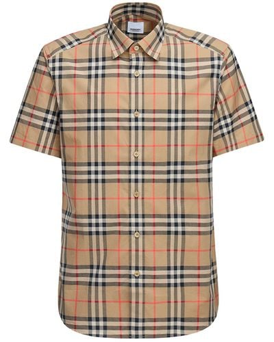 Burberry Caxton Check Print Cotton Poplin Shirt - Multicolour