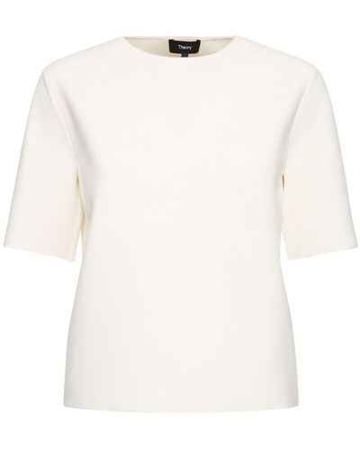 Theory T-shirt in techno crepe - Bianco