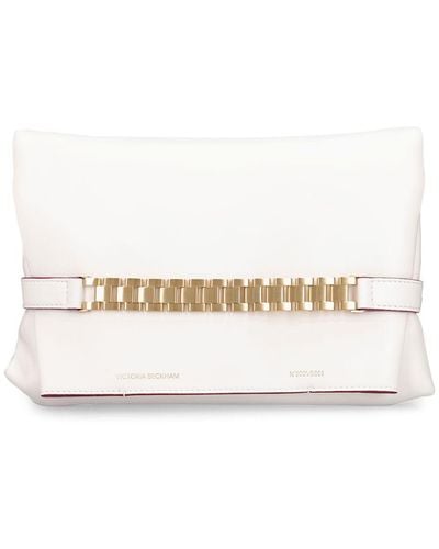 Victoria Beckham Chain Leather Shoulder Bag - Natural