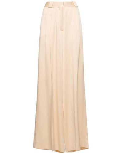 Blazé Milano Novalis Husi Viscose Blend Satin Trousers - Natural