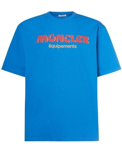 Moncler Genius Camiseta de algodón estampado - Azul