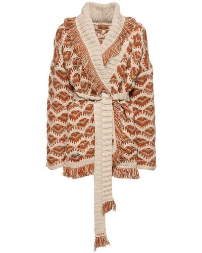 Alanui Hawa Mahal Knit Cotton & Linen Cardigan - White