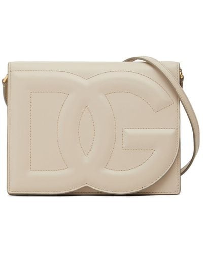 Dolce & Gabbana レザーショルダーバッグ - ナチュラル