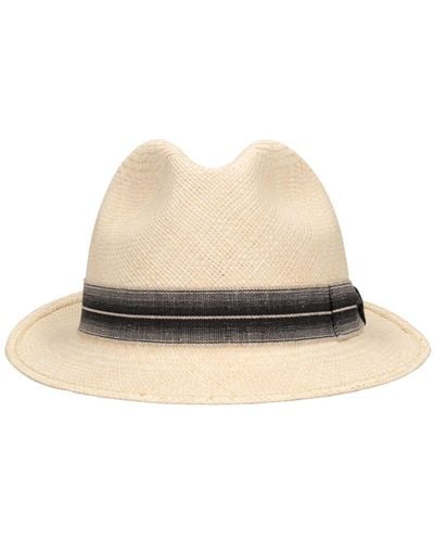 Borsalino Trilby Straw Panama Hat - Natural