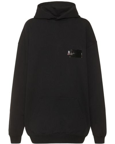 Balenciaga ミディアムフィットコットンスウェットシャツ - ブラック