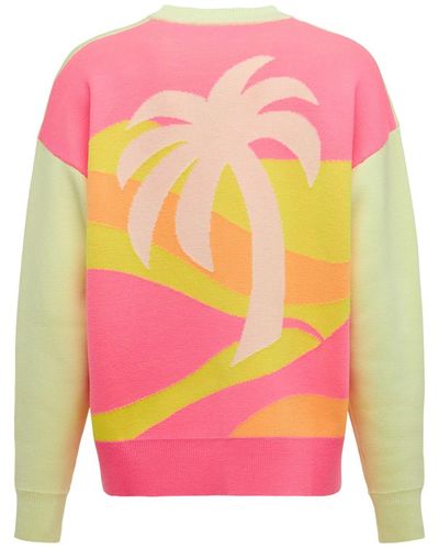 Palm Angels Sweater Aus Wollstrick Mit Intarsie - Mehrfarbig