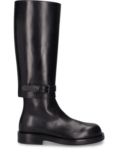Ann Demeulemeester 35mm Ted Leather Riding Boots - Black