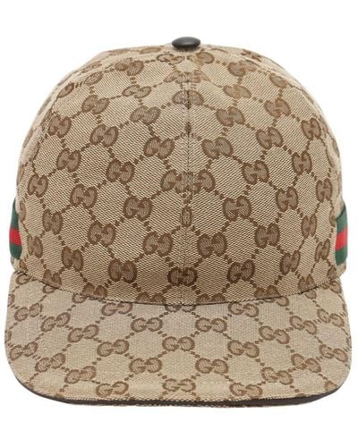 Gucci Gg Supreme Canvas Baseball Hat - Natural
