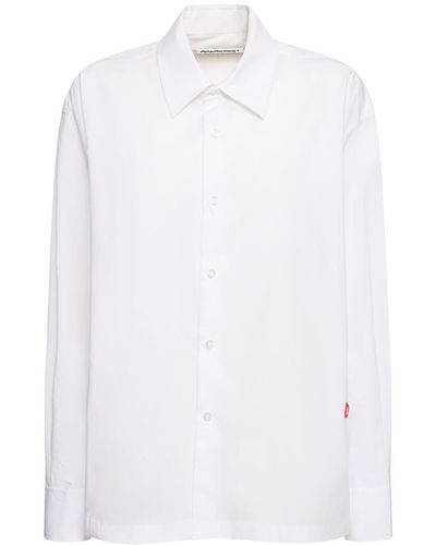Alexander Wang Button Up Cotton Shirt W/ Logo - White
