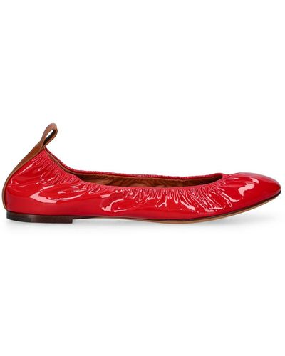 Lanvin Patent Leather Ballerina Flats - Red