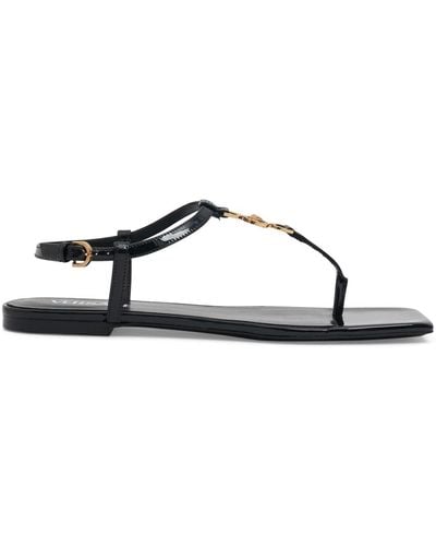 Versace Patent Leather Thong Sandals - Black