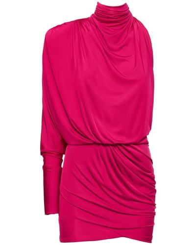 Alexandre Vauthier Draped Jersey One Sleeve Mini Dress - Pink