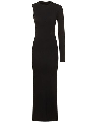 MM6 by Maison Martin Margiela Robe midi en jersey de lycra et coton - Noir