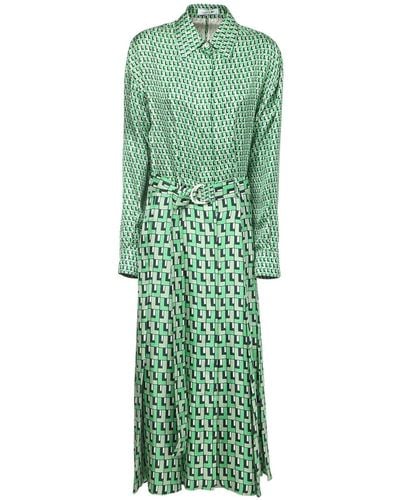 Lacoste Alpha ツイルシャツドレス - グリーン